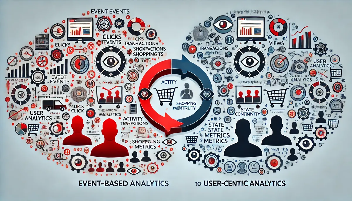 Product analytics dashboard showing user behavior trends and metrics